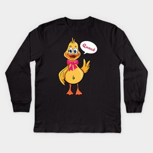 ducky the duck Kids Long Sleeve T-Shirt